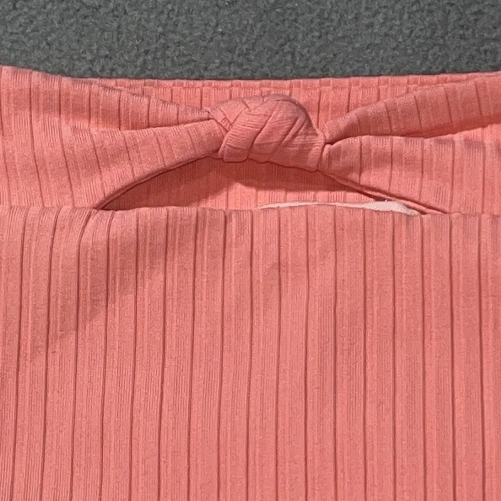 Time & Tru Ribbed‎ Swim Bikini bottom High Waist Coral Back Knot Size XL 16-18